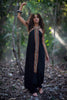 Saba black raw silk