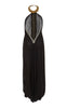 Saba black raw silk