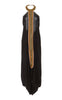 Saba black raw silk