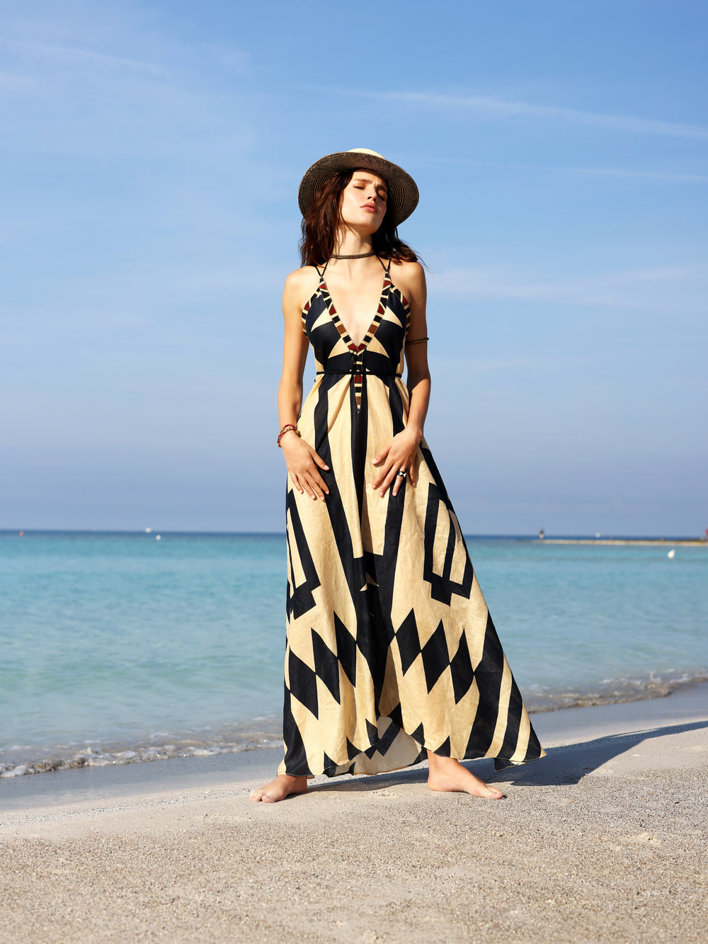 SUNSET DRESS TAHITI LINEN