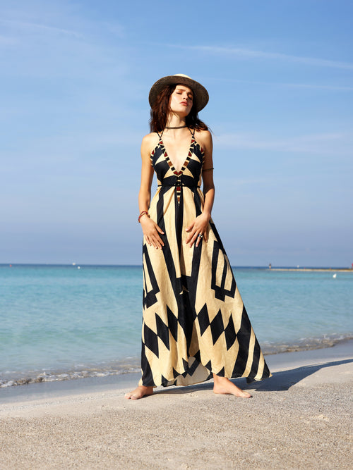 SUNSET DRESS TAHITI LINEN