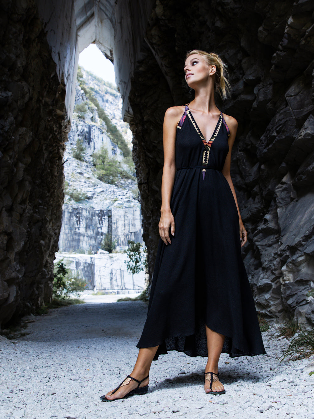 Sunset Black Raw Silk