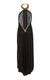Saba black raw silk