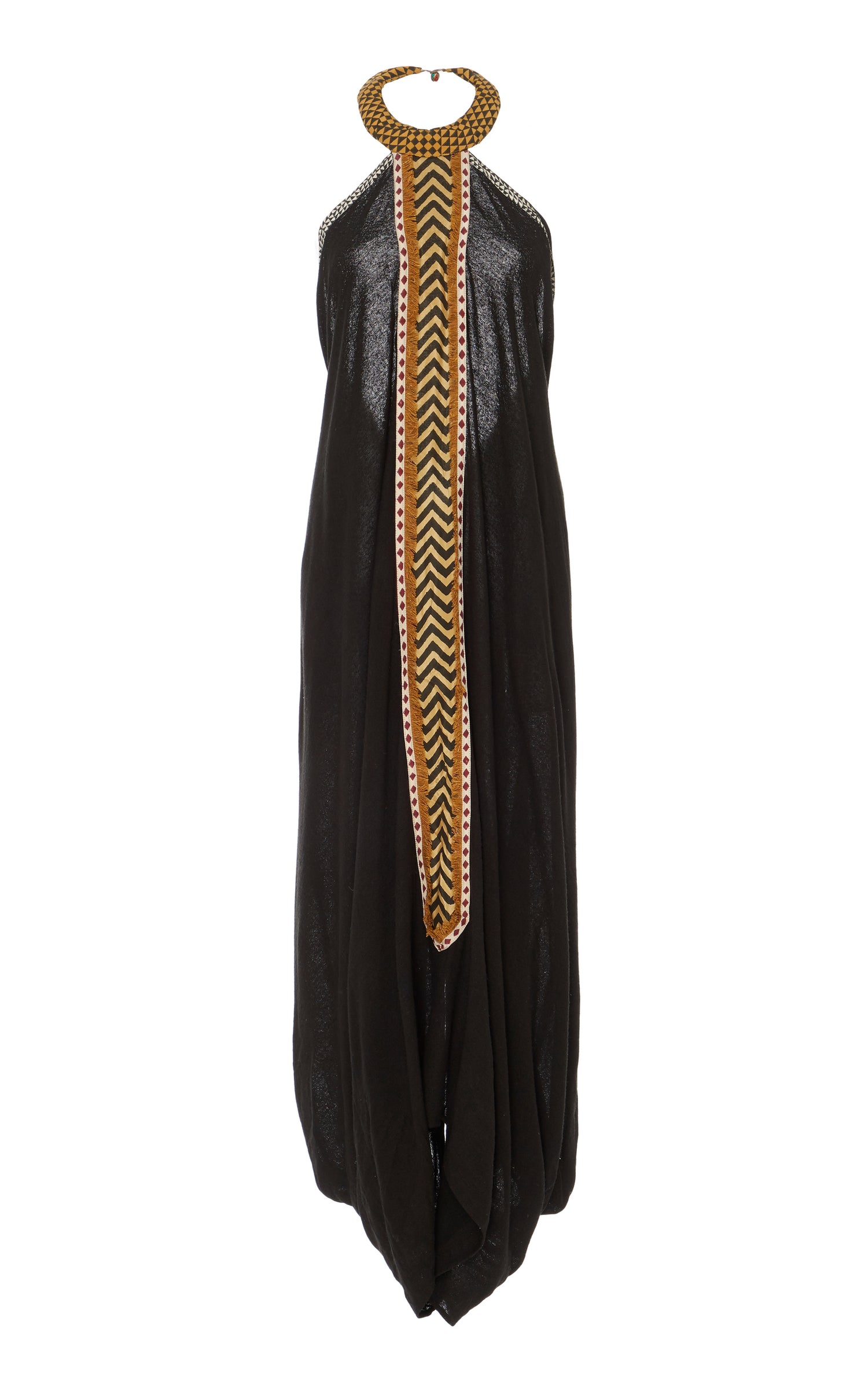 Saba black raw silk