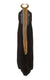 Saba black raw silk